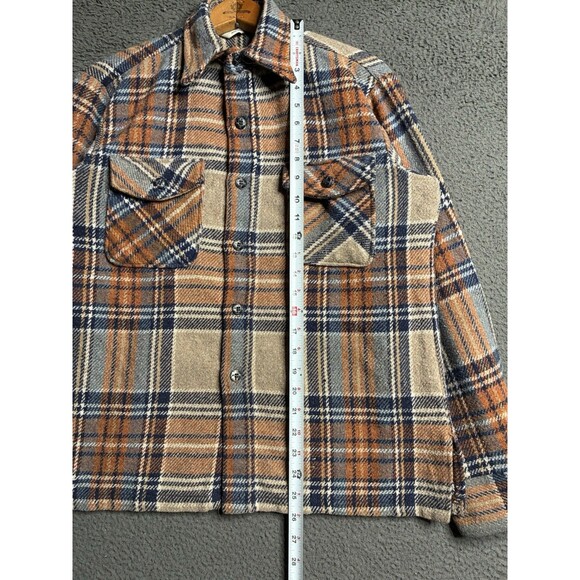 Vintage 60s Big Yank Check Plaid Button Up Flannel Medium Rockabilly Logger - Picture 11 of 12